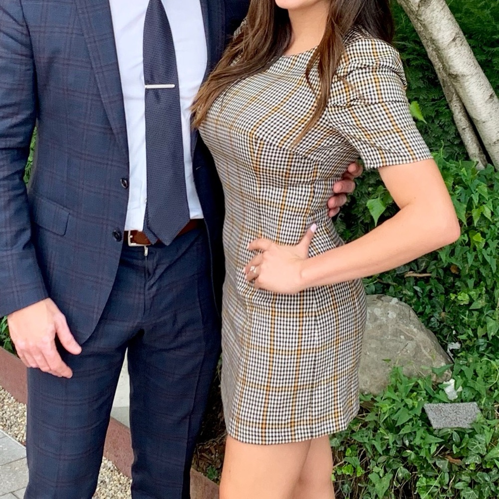 Amanda Uprichard Plaid Pattern Dress